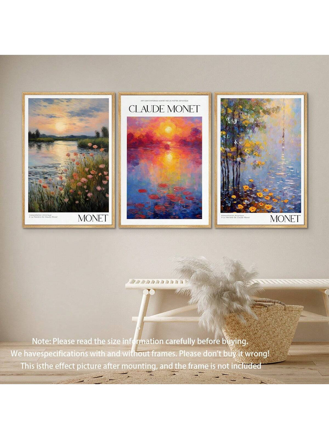 Bring a splash of charm and whimsy to your walls with this delightful set of three Monet-inspired canvas prints. Each piece captures the dreamy brushstrokes and vibrant colors that make impressionist art so enchanting. Perfect for brightening up any room—whether your cozy living space or your lively office—these prints add a playful yet elegant touch that sparks joy and creativity. Easy to hang and sure to impress, this trio turns ordinary walls into a lively gallery of inspiration.