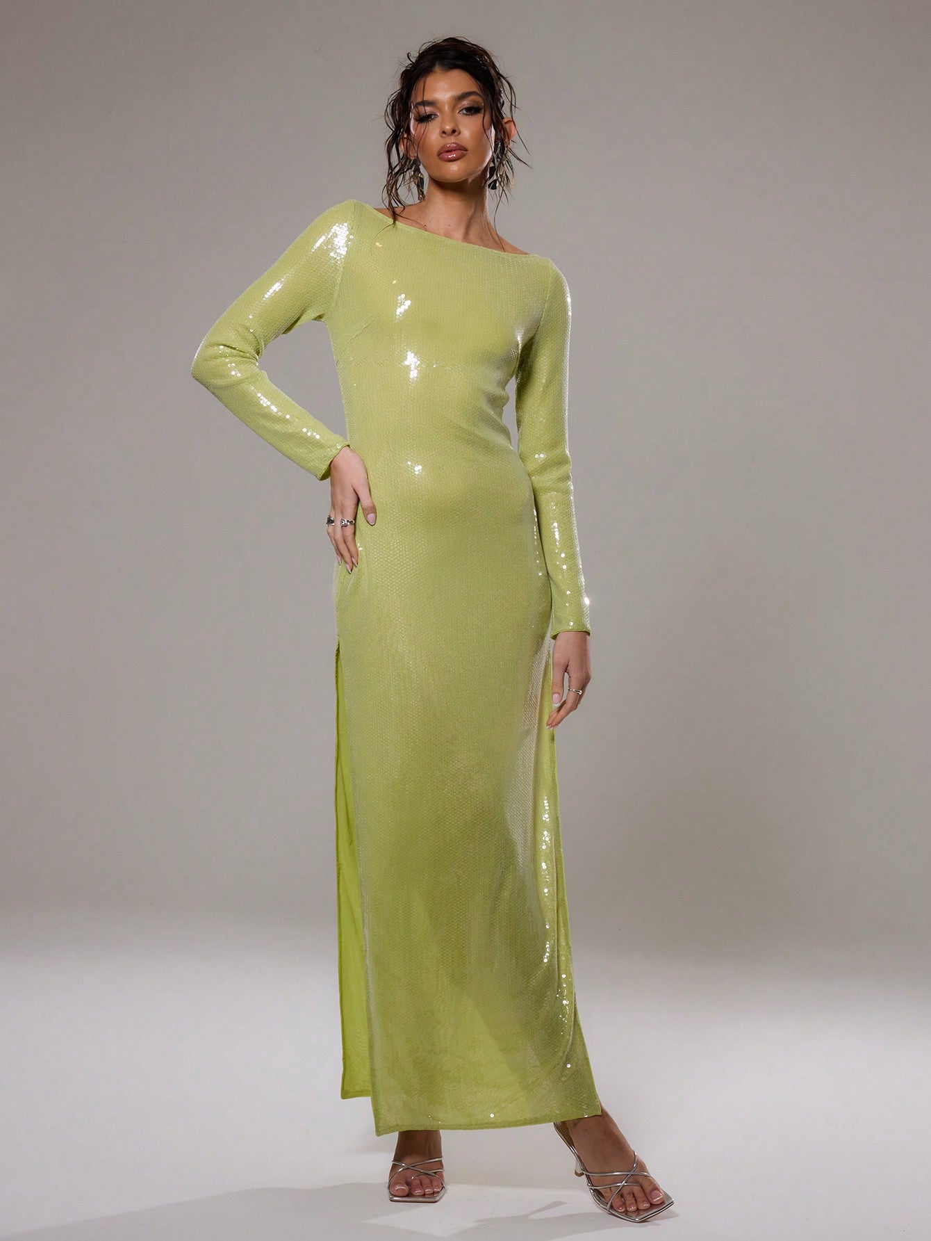 Step into the spotlight with this Elegant Sheer Sequin Long Sleeve Dress, designed to dazzle at every spring and summer celebration. Its shimmering sequins catch the light beautifully, while the playful side split adds a flirtatious twist to your look. Lightweight and breezy, it’s perfect for parties or beachside vacations where style meets comfort. Get ready to sparkle and turn heads wherever you go!