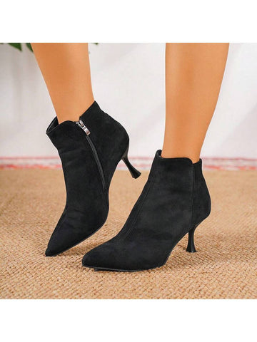 Step up your style game with these Elegant Side Zipper Short Boots! Featuring a sleek 7cm pointed fine heel, they add just the right touch of chic to any outfit. The convenient side zipper makes them easy to slip on, while the versatile design takes you from casual days to dressy nights with playful grace. Whether you're strutting downtown or heading out for a fun evening, these boots promise to keep you looking fabulous every step of the way.