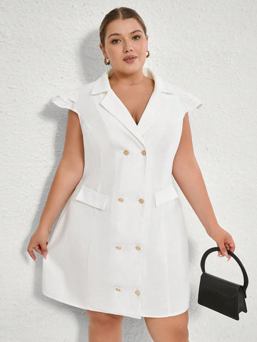 Step out in style with this Elegant Sleeveless Lapel Dress Suit, designed to add a chic twist to your daily commute. Featuring a sleek lapel and eye-catching button details, this dress suit combines sophistication with a playful edge. Its sleeveless design keeps you cool and confident, making it perfect for busy days when you want to look effortlessly polished. Whether heading to the office or a casual meeting, this dress suit ensures you arrive with flair and comfort.