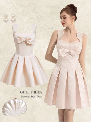 Make a statement at your next special occasion in this charming sleeveless mini dress! Featuring an eye-catching bow detail at the neckline, this piece effortlessly transitions from prom to garden parties to summer celebrations. The clean, minimalist silhouette flatters every figure, while the playful bow adds just the right touch of personality. Pair it with heels and a clutch for an unforgettable night out. Perfect for anyone who loves turning heads with timeless elegance and a hint of fun!