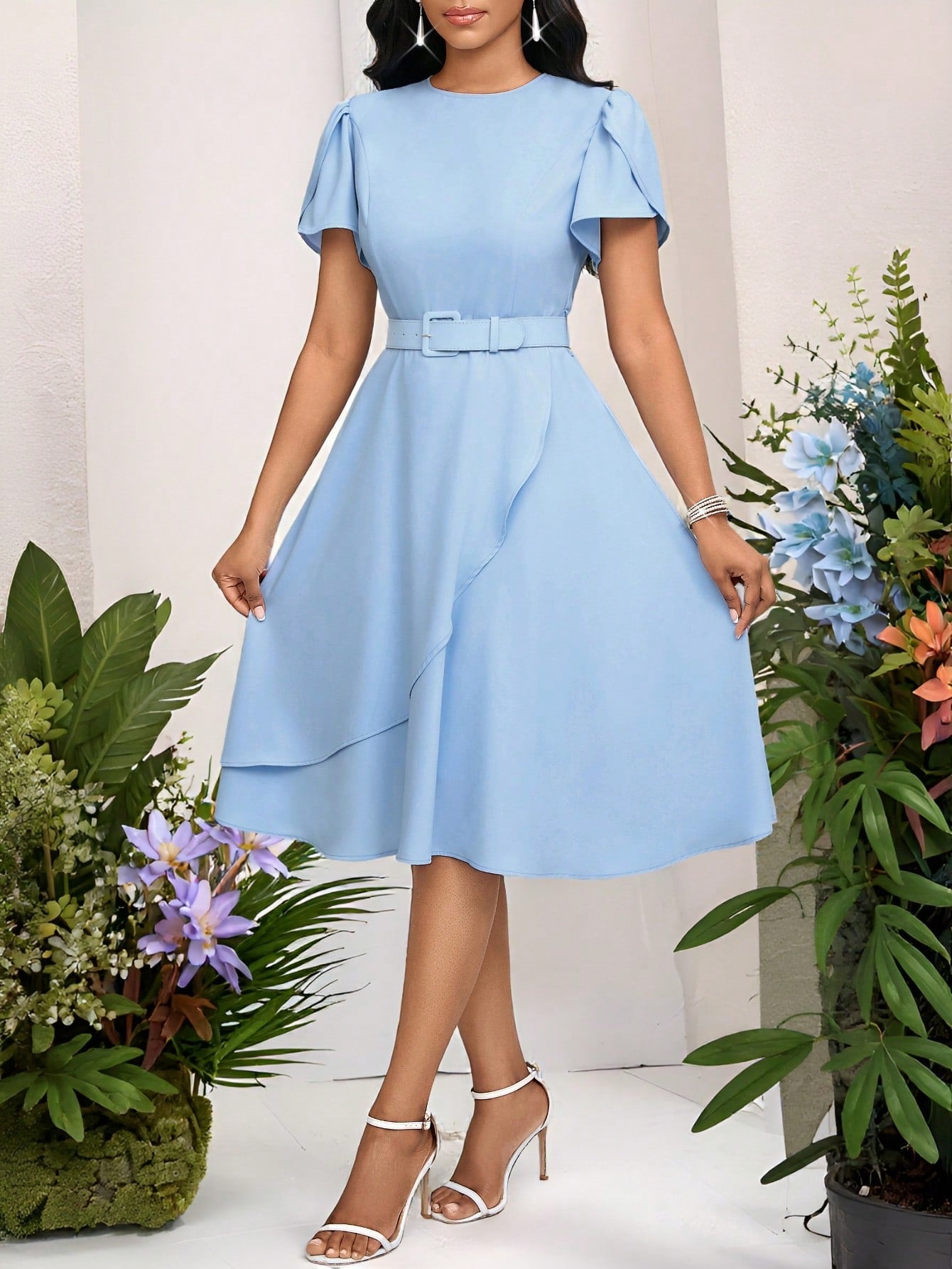 Make a statement at summer celebrations with this eye-catching asymmetrical hem dress! The solid color design offers versatile styling options, while the playful silhouette adds just the right amount of drama. Perfect for twirling on the dance floor or sipping champagne at garden parties. This elegant piece transitions effortlessly from daytime ceremonies to evening receptions.