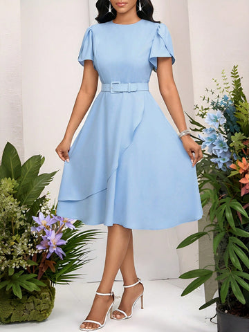 Make a statement at summer celebrations with this eye-catching asymmetrical hem dress! The solid color design offers versatile styling options, while the playful silhouette adds just the right amount of drama. Perfect for twirling on the dance floor or sipping champagne at garden parties. This elegant piece transitions effortlessly from daytime ceremonies to evening receptions.