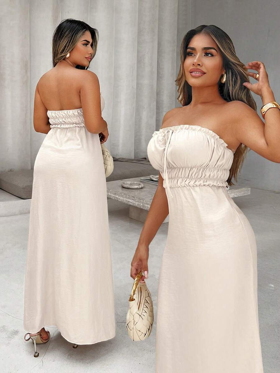 Step into summer with this Elegant Solid Color Maxi Tube Dress, designed to keep you cool and stylish all day long. Its sleek, strapless silhouette hugs your curves while flowing gracefully to the floor, making it perfect for beach days, garden parties, or spontaneous dance-offs. Lightweight and easy to wear, this dress is your new go-to for effortless chic with a playful twist.