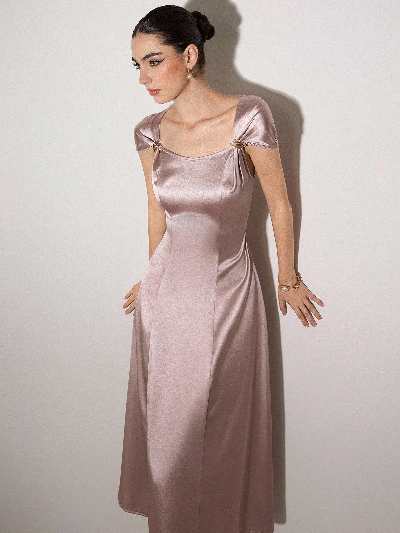 Slip into effortless elegance with this stunning mid-length dress that's your new summer essential. Crafted in a timeless solid color, it strikes the perfect balance between sophisticated and fun—dress it up for brunch or keep it casual for weekend adventures. The flattering silhouette works for any body type, while the versatile hue pairs beautifully with your favorite accessories. Whether you're heading to the office, a garden party, or a casual night out, this wardrobe staple delivers style without the f