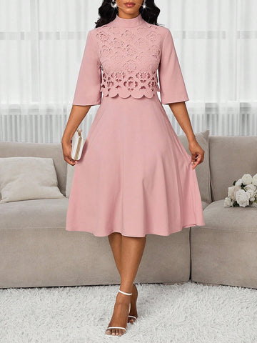 Step out in style with this playful mid-length dress designed for women who love a touch of elegance. Featuring a chic hollow collar and a smooth solid color, it effortlessly combines sophistication with fun. Perfect for day-to-night occasions, this dress highlights your silhouette while keeping things light and flirty. Add a pop of joy to your wardrobe with a look that’s as lively as you are!