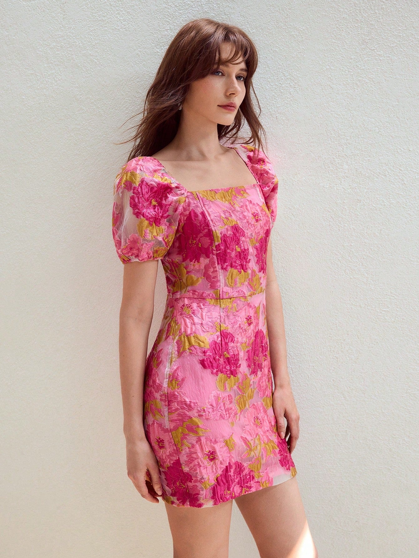 Step into charm with this Elegant Square Neck Jacquard Dress! Its classic square neckline and textured jacquard fabric bring timeless style, while the comfortable fit lets you dance through your day with ease. Perfect for turning heads and feeling fabulous wherever you go!