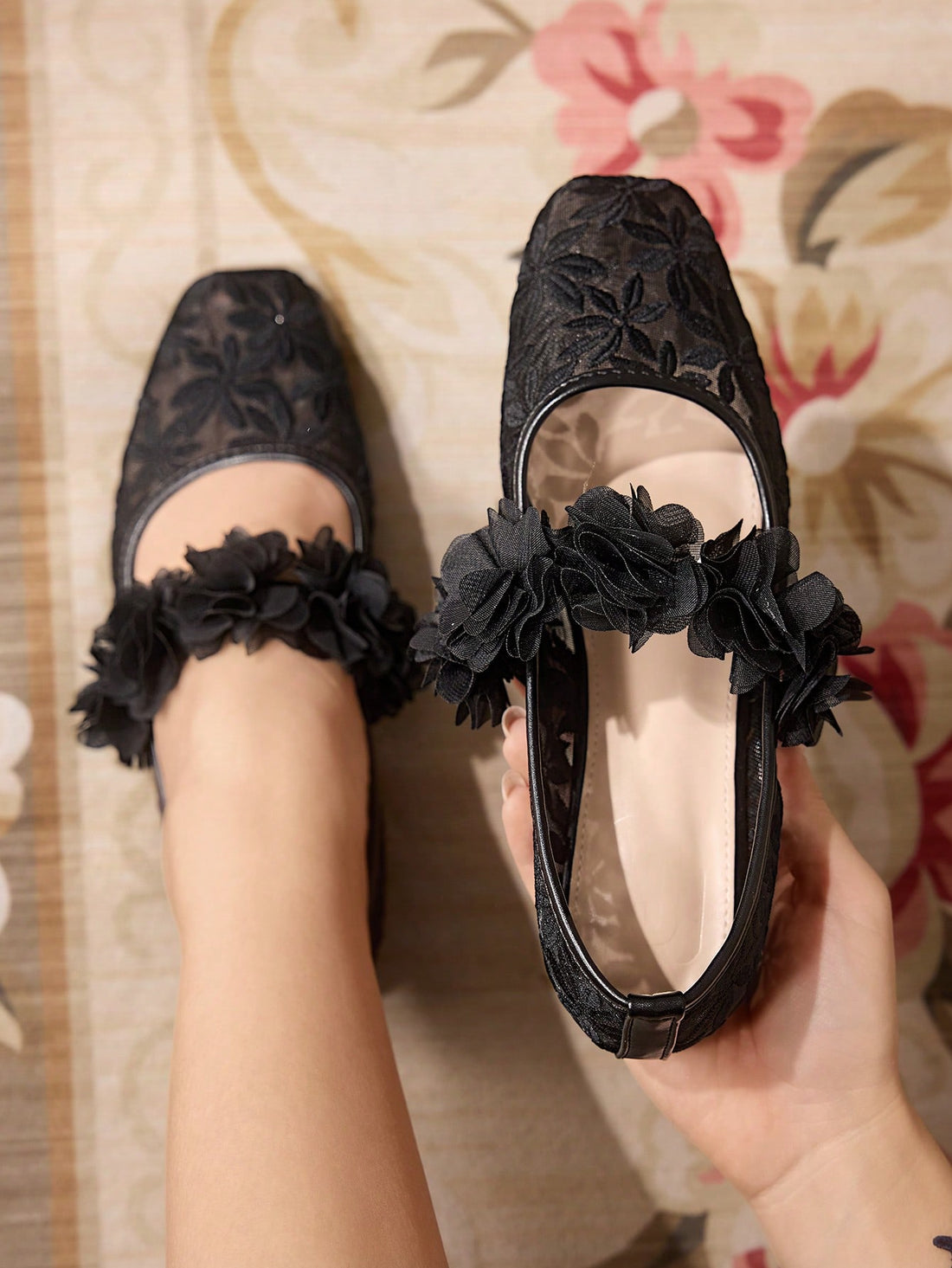 Sophisticated square toe flats designed for the modern wardrobe. These versatile shoes seamlessly transition from holiday gatherings to everyday wear, offering refined elegance without compromising comfort. The structured square toe silhouette provides a contemporary edge, while the flat sole ensures all-day wearability. Perfect for pairing with dresses, trousers, or casual ensembles, these shoes deliver polished style across any occasion. A timeless investment piece that balances fashion-forward design wit