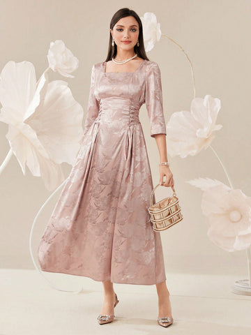 Take your summer style to the next level with our Elegant Summer Jacquard Dress. Featuring a chic cross strap design and cinched waist, this dress will give you a flattering silhouette and effortless elegance. Perfect for any occasion, this dress is a must-have for your wardrobe.