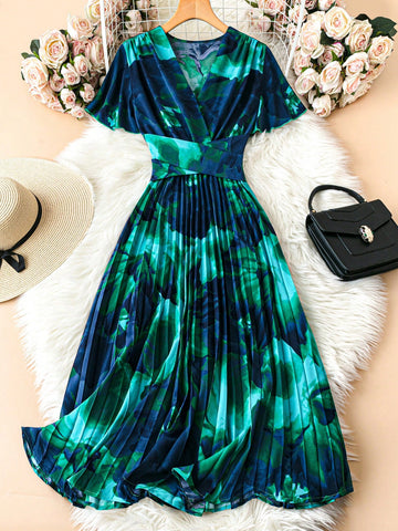 Stand tall and stand out in our Elegant Summer Maxi Dress for Tall Women! With a stunning floral print, ruffle sleeves, and a bow tie belt, this dress is perfect for any occasion. Stay comfortable and stylish all summer long. Good luck finding a dress as elegant and fun as this (we'll wait)!