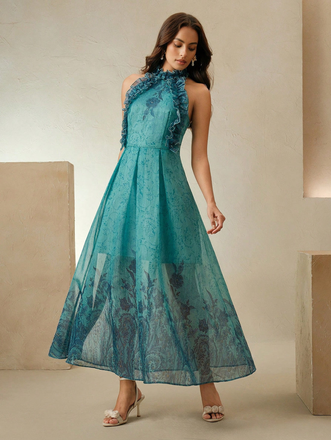 Step into sunshine with this playful summer dress featuring delicate spaghetti straps and a flirty ruffle detail. Its A-line silhouette flatters every figure, while the unique placement print adds a fun, unexpected twist. Perfect for warm days and breezy evenings, this dress brings effortless charm to your wardrobe.