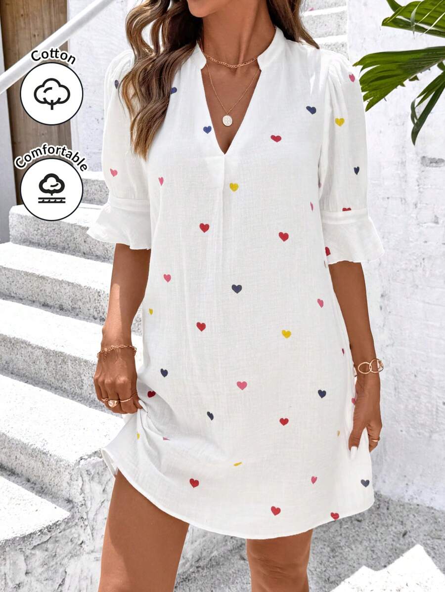 Brighten your summer wardrobe with this playful V-neck striped dress. Its airy A-line silhouette combines comfort and charm, made from a breezy cotton and hemp blend that keeps you cool and carefree. Perfect for sun-soaked days and spontaneous adventures, this dress adds a splash of joyful elegance to any occasion.