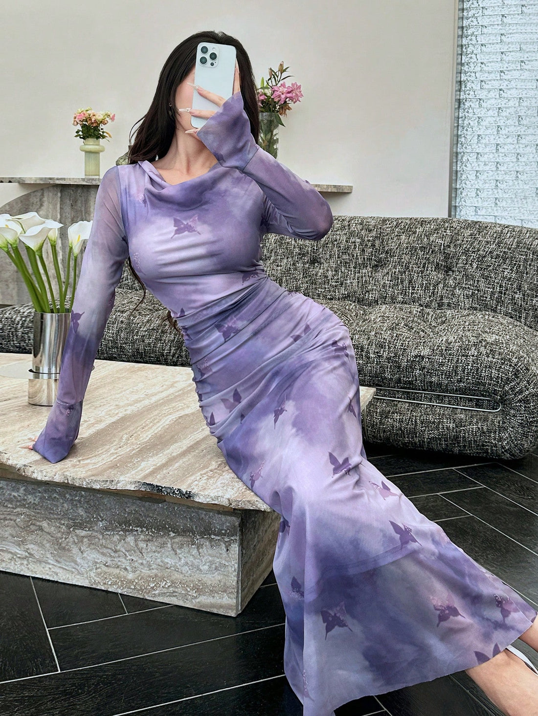 Get ready to turn heads this summer with our Elegant Tie Dye Butterfly Print Long Mesh Dress! This stylish dress features a beautiful tie dye butterfly print that will make you stand out from the crowd. The long mesh design adds an elegant touch to your summer wardrobe. Get ready to make a statement with this must-have dress!