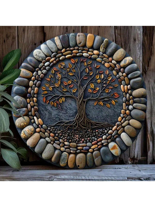 This elegant Tree of Life metal wall art adds a touch of sophistication to any indoor or outdoor space. With its sturdy and weather-resistant design, it can withstand various weather conditions. Measuring 8x8 inches, it's the perfect size for any room. Enhance your decor with this stunning piece of art.