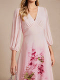 Step out in style with this Elegant V-Neck Chiffon Dress designed to flatter your figure with a slimming placement print. Light and breezy, it effortlessly carries you from everyday errands to special celebrations. The playful V-neck adds a dash of charm, making it your go-to dress for turning heads while staying comfortable all day long.