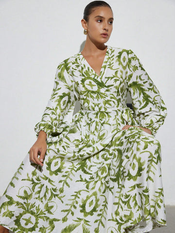 Step into style and comfort with this Elegant V-Neck Long Dress crafted from soft, breathable bamboo fiber. Its slimming tie waist design flatters every curve, making it perfect for both office days and holiday fun. Plus-size friendly and effortlessly chic, this dress lets you play with fashion while feeling fabulous all day long.