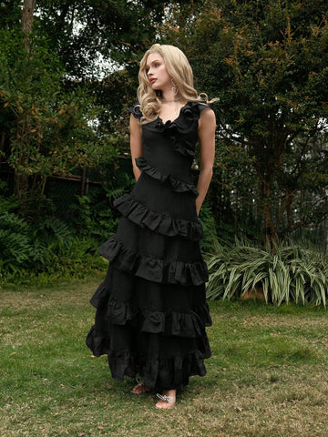 Step into sunshine with this Elegant V-Neck Summer Dress featuring a flirty ruffle hem. Light and breezy, it’s your go-to for weddings, beach days, or dancing at festivals. The flattering neckline and playful ruffles add just the right touch of charm to keep your summer style effortlessly chic and ready for any adventure.