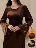 Slip into pure elegance with this stunning velvet long sleeve dress that's ready to turn heads! The luxurious velvet fabric drapes beautifully while the cinched waist creates a flattering silhouette that celebrates your curves. Delicate butterfly embellishments add a whimsical touch of magic to the design, making this dress perfect for special occasions, date nights, or whenever you want to feel absolutely fabulous. Long sleeves provide graceful coverage while maintaining that sophisticated vibe. Whether yo