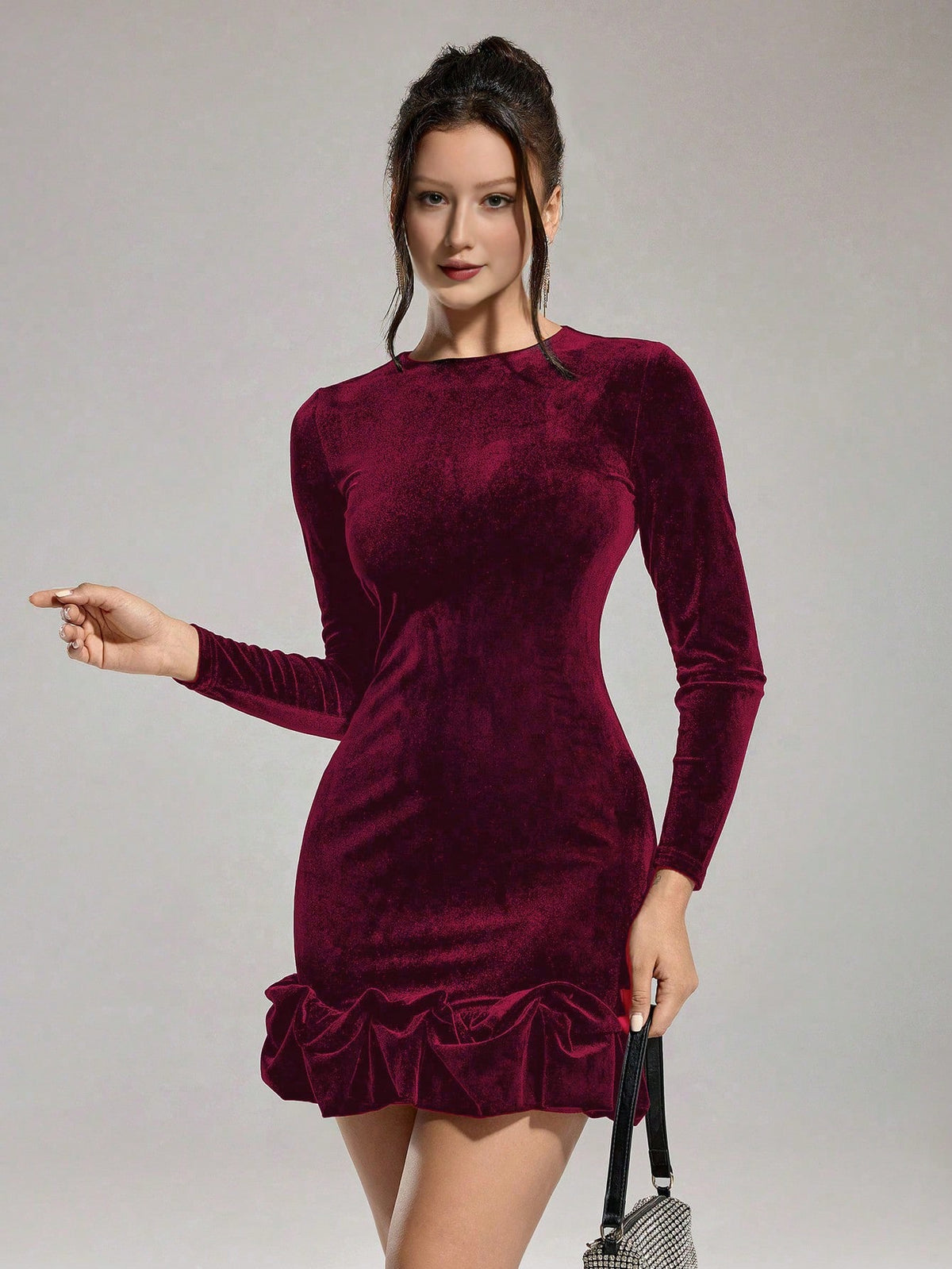 Elegant Velvet Puff Ball Dress - Perfect for Christmas and Valentine's – CANARY HOUZE