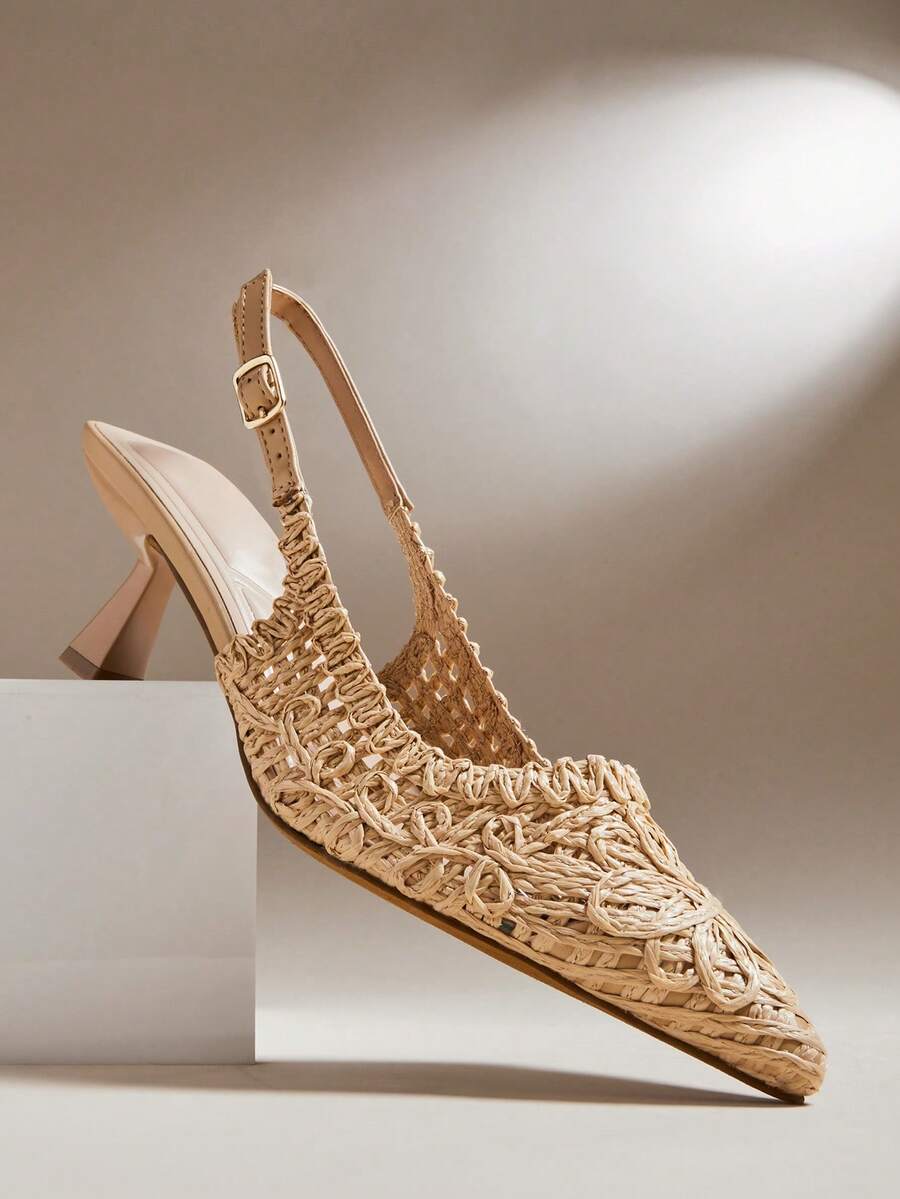 Elevate your footwear collection with these stunning vintage-inspired back-strap pumps. Crafted from soft PU leather with a sophisticated beige tone, these mid-heel stilettos feature a pointed toe and secure slingback design for all-day comfort. The turquoise textured detailing adds an elegant touch perfect for parties, office settings, or special occasions. True to size and versatile enough for holidays, vacations, or everyday wear, these pumps are an essential addition to any woman's wardrobe.