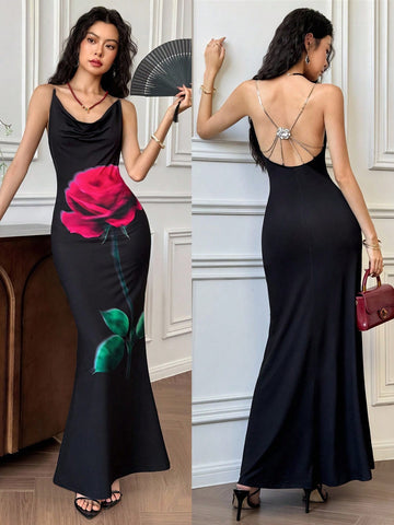 Turn heads effortlessly with this Elegant Vintage Floral Print Maxi Dress. Its ruched bodycon fit flatters your curves while the graceful vintage floral design adds a timeless charm. The beautiful open back brings a flirty twist perfect for any party or special occasion. Step out in style and confidence with this playful yet sophisticated dress that celebrates your unique spirit.