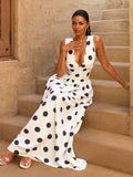 Twirl into vacation mode with this charming polka dot V-neck dress that captures timeless elegance with a modern twist. Perfect for spring and summer getaways, the flattering V-neckline and vintage-inspired design make it ideal for everything from beachside brunches to evening strolls. The playful polka dot pattern adds a touch of whimsy while maintaining sophisticated style. Lightweight and effortlessly chic, this dress is your go-to piece for creating memorable moments in style.