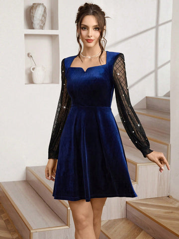 Shimmer into the season with this show-stopping sequin mesh mini dress that's equal parts vintage glamour and modern sass. The delicate A-line silhouette flatters every figure while thousands of shimmering sequins catch the light with every twirl. Perfect for autumn galas, winter cocktail parties, or anywhere you want to turn heads, this dress pairs effortlessly with heels and attitude. Whether you're dancing till dawn or making a grand entrance, this playful piece proves that vintage charm never goes out o