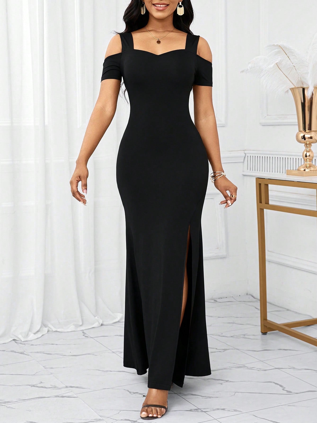 Dazzle and delight at your next wedding celebration with this head-turning guest dress! Designed for the woman who loves to make an entrance without upstaging the bride, this elegant number transitions seamlessly from ceremony to dance floor. Perfect for holiday weddings when you want to look festive without resembling a Christmas ornament. Prepare for compliments and "where did you get that?" whispers all evening long!