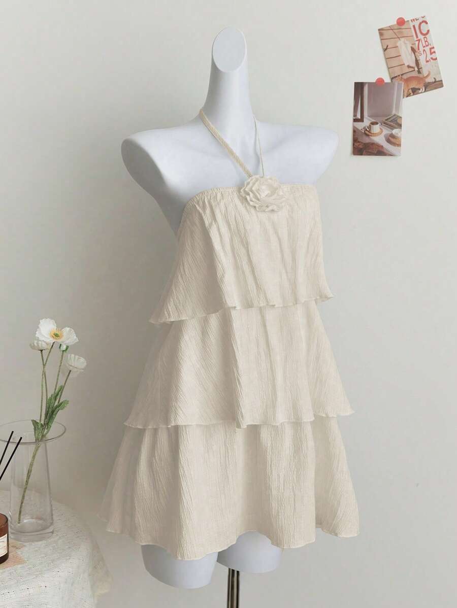 Step into the spotlight with this Elegant White 3D Floral Sleeveless Dress! Its delicate floral details add a touch of whimsy, while the sleeveless design keeps things cool and breezy. Whether you're dancing at a garden party or turning heads at a casual brunch, this dress is your go-to for effortless charm and style.