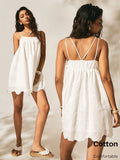 Step into summer with this elegant white embroidered dress, designed to keep you cool and stylish at the beach or any 4th of July celebration. Its delicate embroidery adds a touch of charm, while the breezy fabric ensures comfort all day long. Perfect for sunny days and festive nights, this dress brings playful sophistication to your warm-weather wardrobe.