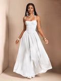 Get ready to slay this wedding season with our Elegant White Spaghetti Strap Dress! This stunning dress is perfect for spring and summer weddings, designed by Slaydiva for women who want to look stylish and chic. The long, flowy silhouette and delicate spaghetti straps will have you feeling like a true diva.