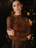 Elevate your everyday wardrobe with this chic fitted long sleeve tee that's anything but basic. The delicate lace detailing adds a touch of sophistication, while the classic round neckline keeps things effortlessly elegant. Perfect for layering or wearing solo, this versatile piece transitions seamlessly from casual coffee dates to dinner nights out. Crafted for a flattering fit that hugs in all the right places, it's the kind of staple you'll reach for again and again.