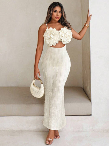 Step into a garden of style with this playful floral cut-out dress, designed to turn heads with its three-dimensional details. Perfect for any occasion where you want to bloom with confidence, its unique texture adds a fun twist to your elegant look. Light, lively, and downright lovely, this dress invites you to dance through your day with a fresh, flirty flair.