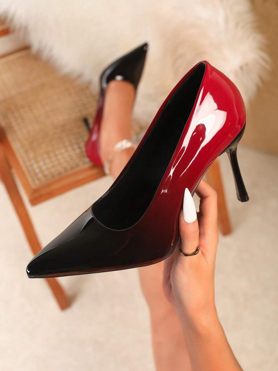 Elevate your formal wardrobe with these sophisticated gradient stiletto shoes, designed for the modern woman who refuses to compromise on style or comfort. The seamless slip-on design eliminates fumbling with fasteners, allowing you to transition effortlessly from dinner to dance floor. A stunning color gradient adds visual interest and pairs beautifully with evening gowns, cocktail dresses, and tailored separates. The refined stiletto heel elongates the silhouette while the thoughtful construction ensures 