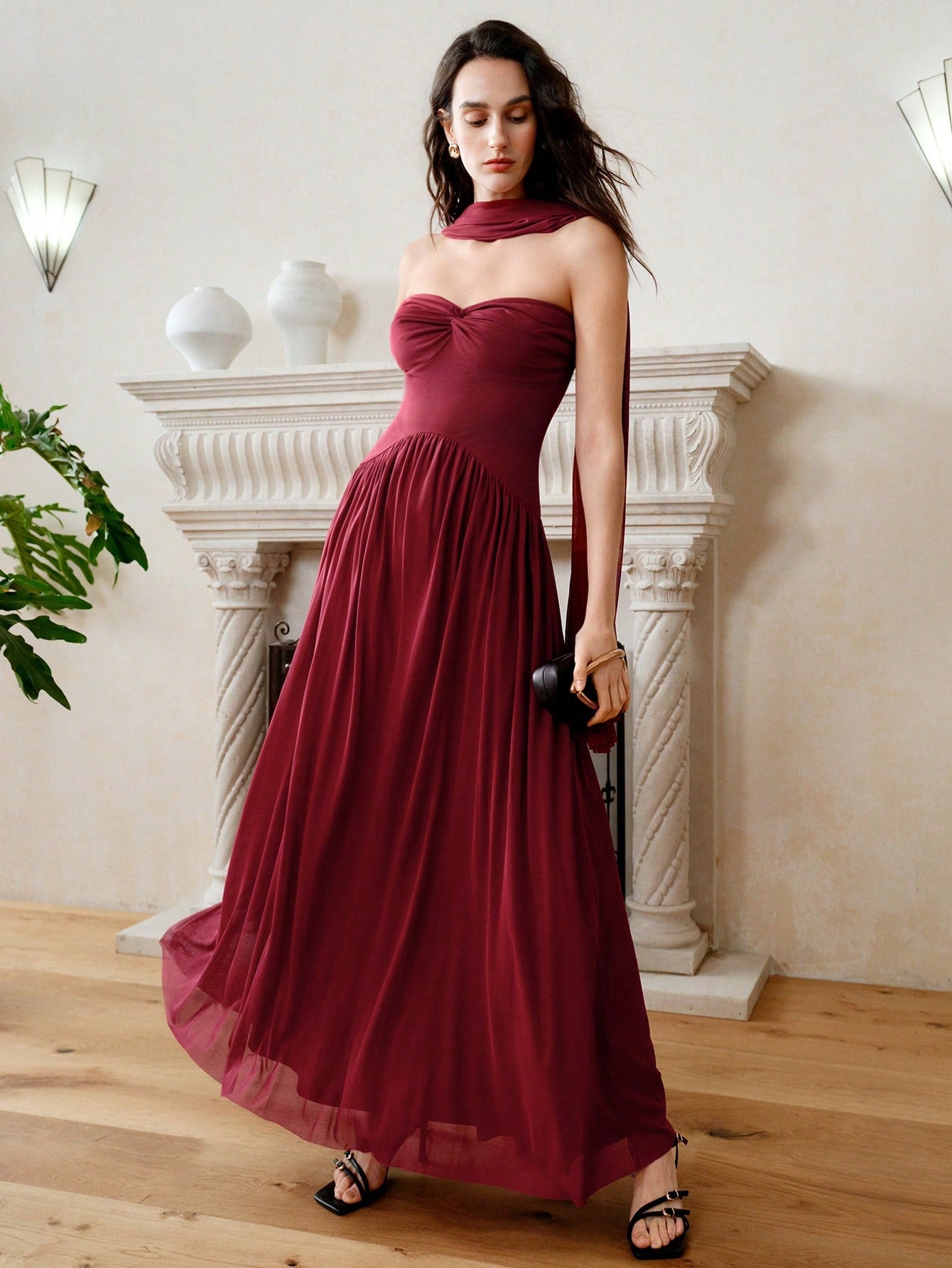 This dress is a twist on the classic elegant look, with a knitted mesh design and unique twist detail. The cinched waist flatters every figure, adding a touch of sophistication to any outfit. Dress to impress with this perfect blend of style and comfort!