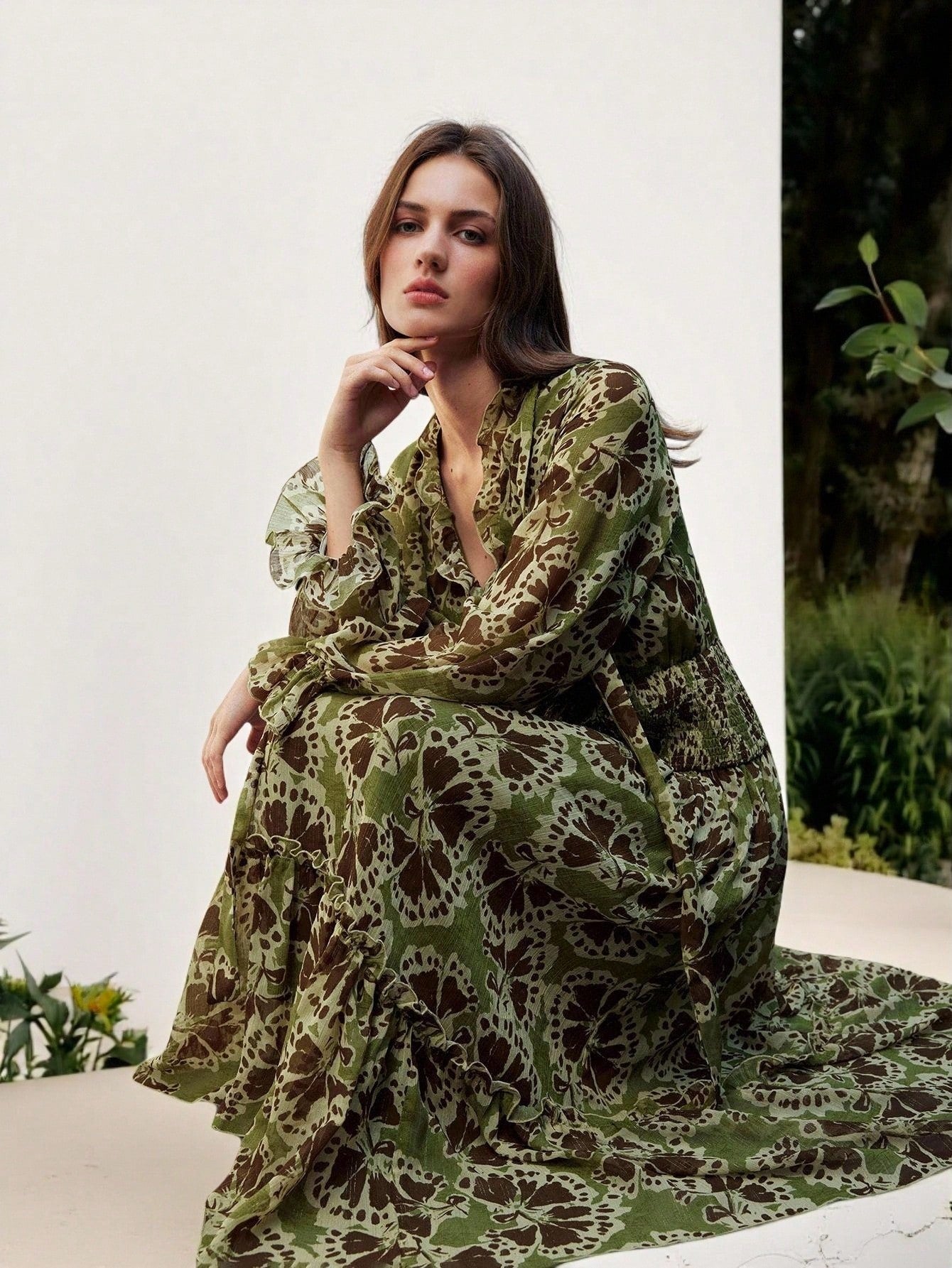 Step into fall with flair! This Elegant Women's Long Sleeve Dress features playful ruffle trims and a charming tie-neck detail that brightens your look. The full print brings cozy autumn vibes, while the cinched waist ensures a flattering silhouette you'll love to twirl in. Perfect for breezy days and festive gatherings!