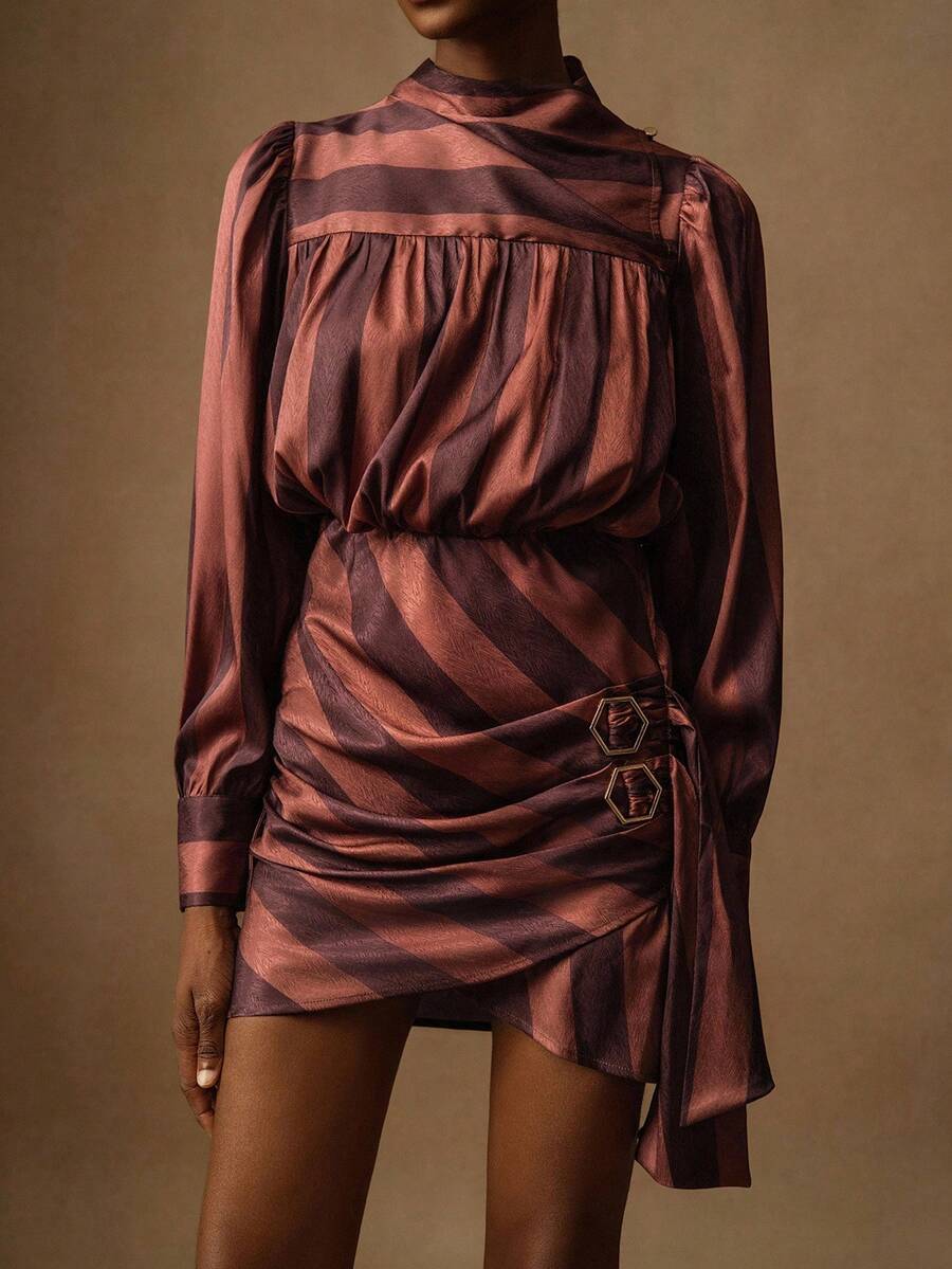 Elevate your wardrobe with this stunning mandarin collar dress that's equal parts chic and charming! The classic mandarin neckline adds an instant touch of sophistication, while the convenient clasp closure makes getting ready a breeze. Perfect for date nights, cocktail parties, or whenever you want to feel fabulous, this short dress flatters every figure and pairs beautifully with heels or flats. Whether you're heading to brunch with friends or a special evening out, this versatile piece is your new go-to 