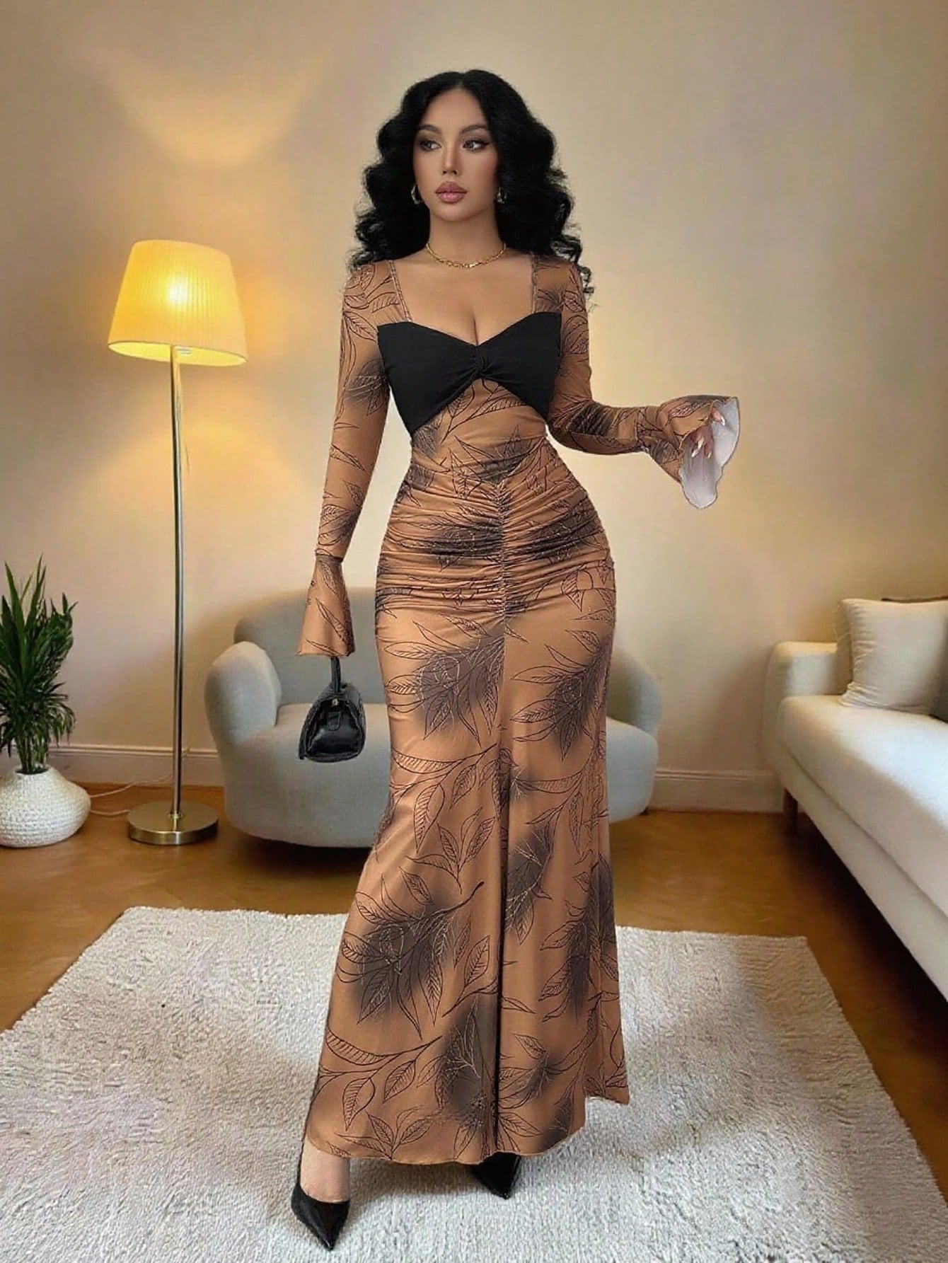 Make waves in this stunning mermaid hem bodycon dress that hugs your curves in all the right ways. The eye-catching floral patchwork print adds a playful pop of personality to your wardrobe, blending elegance with a touch of whimsy. Perfect for turning heads at parties, date nights, or any occasion where you want to feel absolutely fabulous. This dress is your secret weapon for looking effortlessly chic while having fun with fashion.