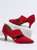 Elevate your everyday style with these sophisticated pointed-toe high heels. The elegant hollow-out design adds a modern touch, while the elastic band ensures a secure, comfortable fit for all-day wear. Perfect for transitioning from the office to evening events, these slip-on heels combine convenience with timeless elegance. The sleek silhouette flatters any outfit, making them an essential addition to your shoe collection.
