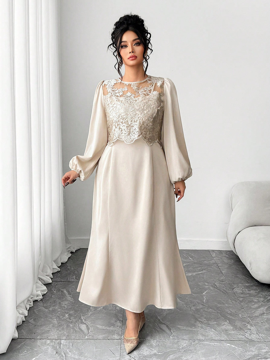 Slip into pure elegance with this show-stopping mermaid dress that hugs your curves in all the right ways. Crafted from luxurious satin and adorned with delicate lace details, this gown transforms you into the belle of the ball. The matching short robe adds a chic layer of sophistication—perfect for making a grand entrance or staying cozy between dances. Whether you're heading to a gala, wedding, or special celebration, this dress promises to turn heads and make you feel absolutely fabulous. Get ready to ma