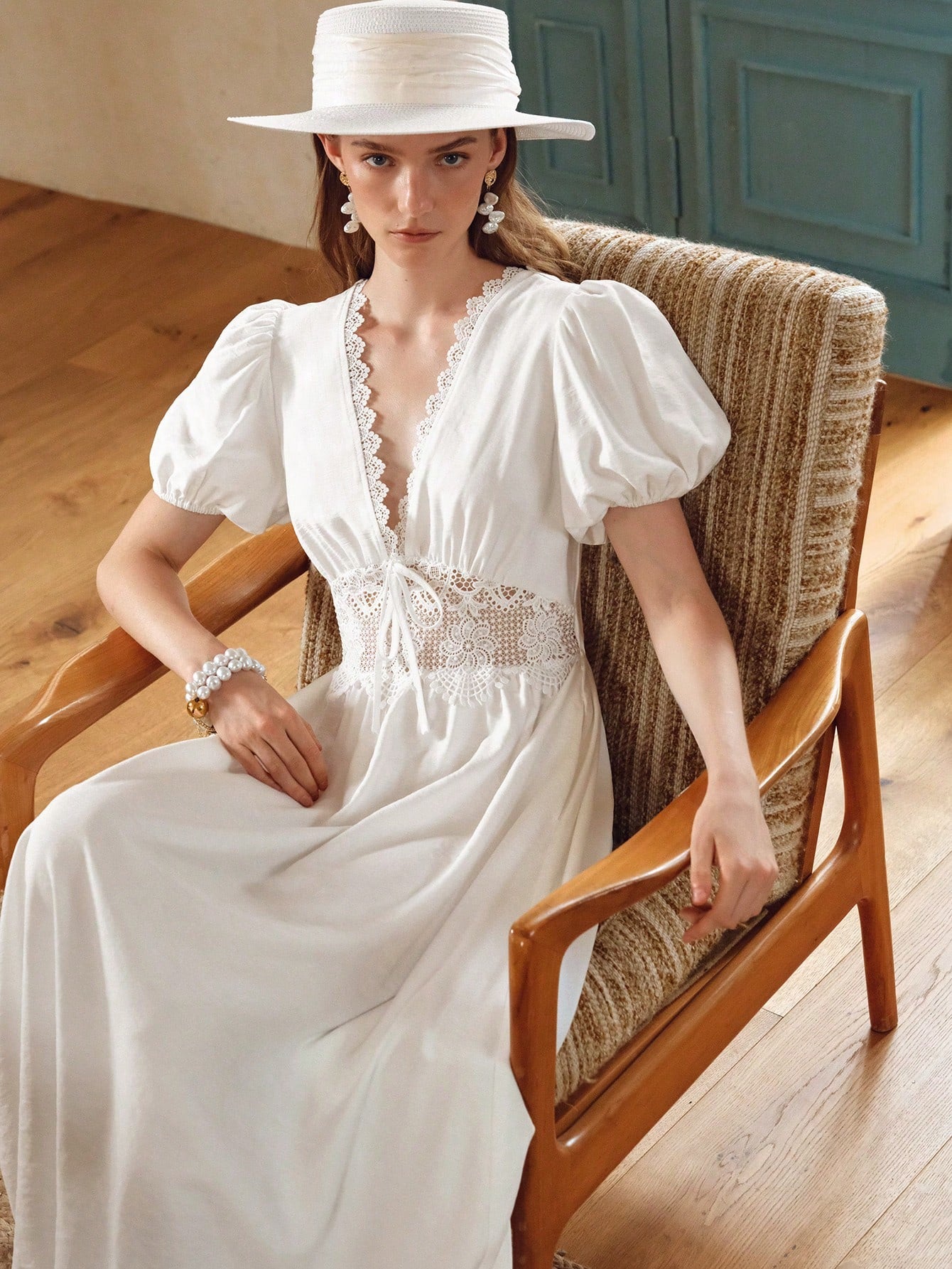Step into summer with this playful vintage French-inspired dress! Featuring a flattering V-neck and charming puff sleeves, it’s designed to keep you cool and stylish. The delicate lace and hollow waist add a touch of whimsy, perfect for both commuting and holiday adventures. Embrace effortless elegance wherever you go!