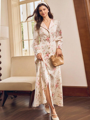 Elevate your event wardrobe with this stunning V-neck floral dress that's equal parts sophisticated and fun. The flattering neckline and vibrant botanical print create an effortlessly chic look, whether you're heading to a spring soirée, romantic dinner, or holiday gathering. Crafted for comfort and style, this versatile piece transitions seamlessly from day celebrations to evening affairs. Turn heads and feel fabulous in a dress that captures the perfect balance of elegance and playful charm.