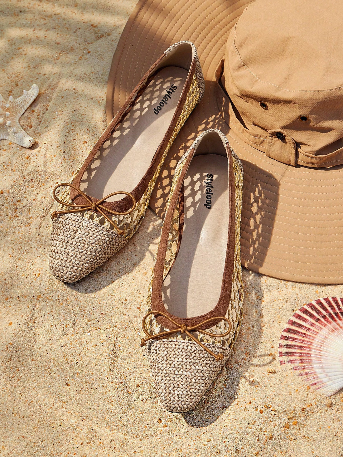 Upgrade your spring vacation style with these Elegant Woven Bow Decor Square Toe Flats. The unique bow design adds a touch of elegance, while the square toe provides comfort. Perfect for long walks on the beach or exploring new cities. Treat your feet to these stylish and comfy shoes!