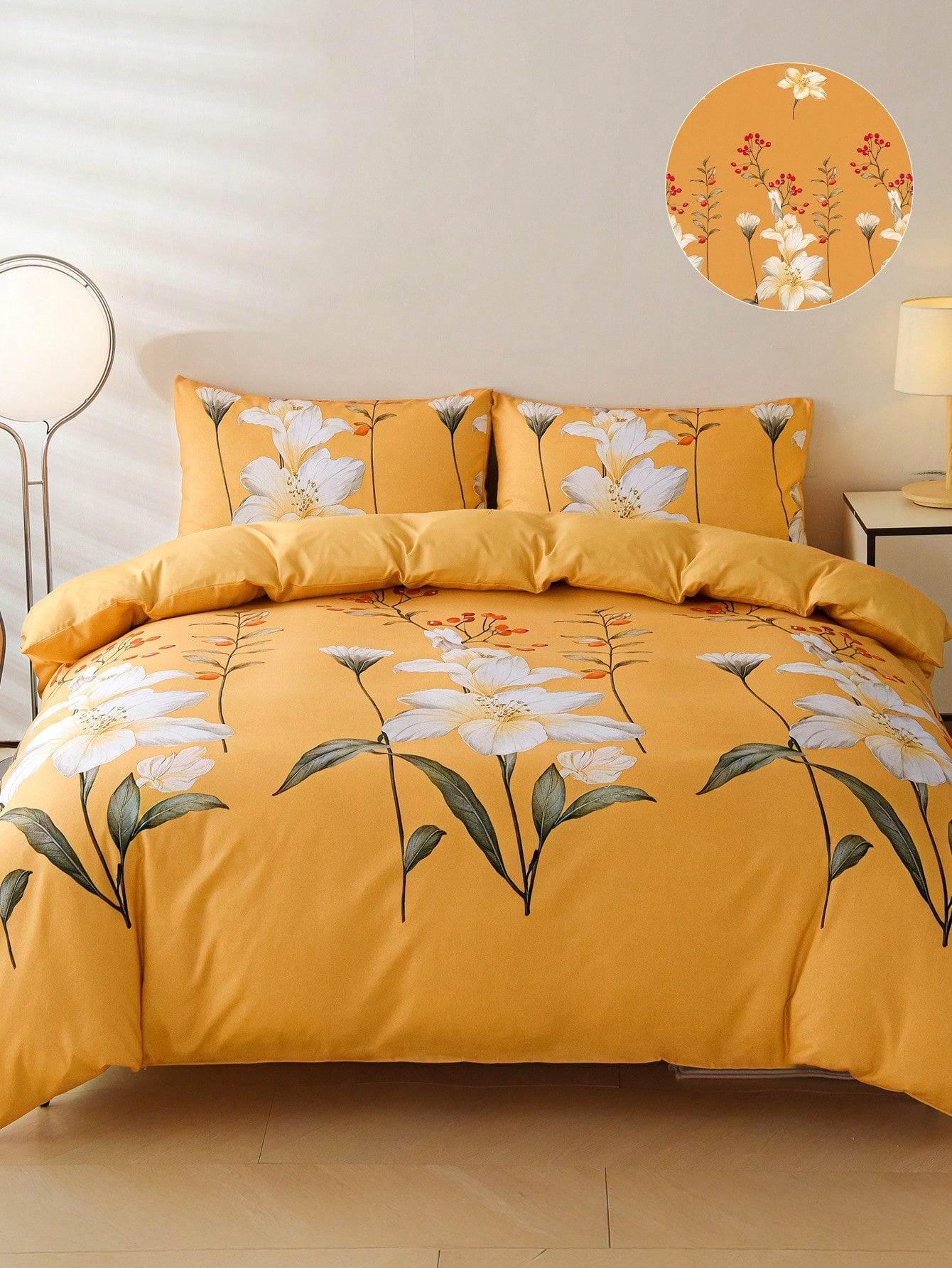 Brighten your bedroom with the Elegant Yellow Lily Duvet Cover Set! Crafted from soft microfiber, this all-season bedding keeps you cozy and comfy year-round. Featuring cheerful yellow lilies and matching pillowcases, it’s the perfect playful touch to refresh your space or surprise someone special with a delightful home gift. Sweet dreams never looked so sunny!