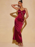 Turn heads effortlessly in this Elegant and Sexy Solid Color Tie-Back Spaghetti Strap Dress. Its sleek, minimalist design features adjustable spaghetti straps and a playful tie-back, flattering your silhouette with ease. Perfect for nights out or special occasions, this dress combines comfort and style to keep you feeling confident and chic all evening long. Ready to make a statement? This is your go-to.