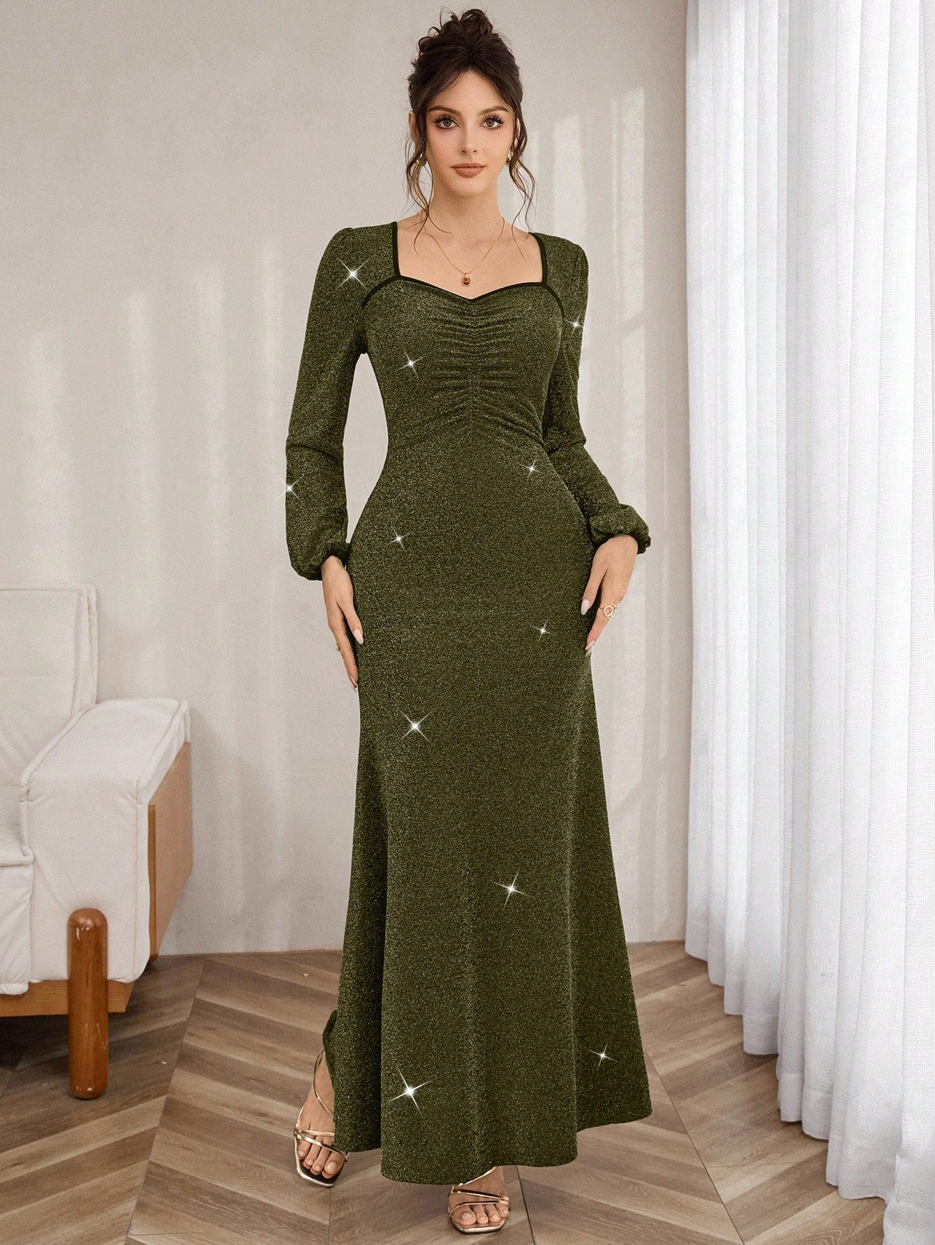 Slip into sophistication with this stunning shiny cinched waist dress, your secret weapon for turning heads at banquets and ball parties. The lustrous fabric catches the light beautifully, while the expertly cinched waist creates a flattering silhouette that celebrates your curves. Perfect for making a grand entrance at formal events, this dress combines timeless elegance with just enough shimmer to keep things fun and fabulous. Whether you're dancing the night away or mingling with guests, you'll feel abso