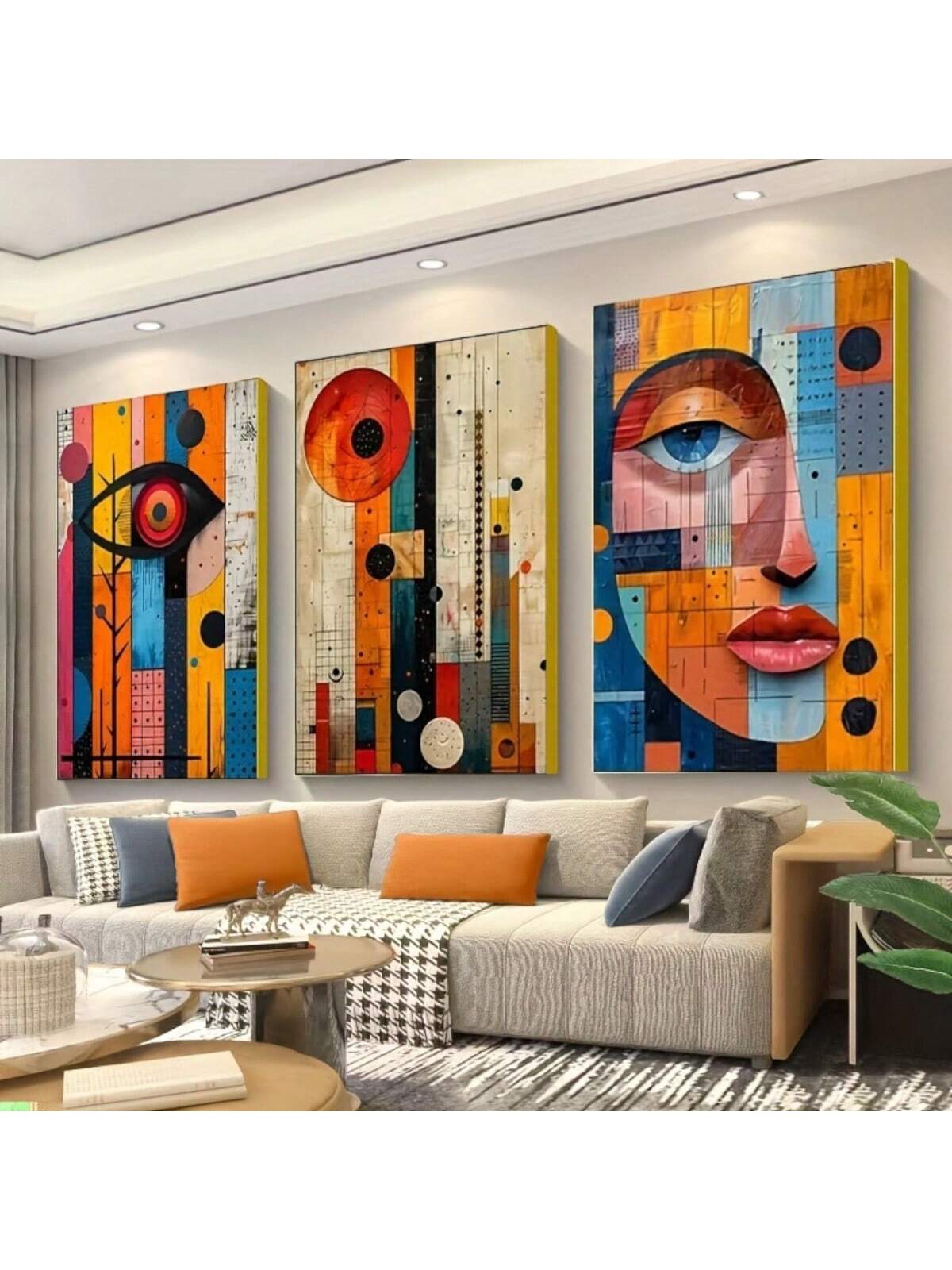Bring a splash of vibrant culture and modern flair to your home with this Bohemian Abstract Art Deco Canvas Poster Set. Perfect for living and dining areas, these eye-catching prints celebrate African fashion with bold shapes and colors that spark conversation and brighten your space. Easy to hang and designed to inspire, they add a playful yet sophisticated touch to any room. Transform your walls into a gallery of style and creativity!