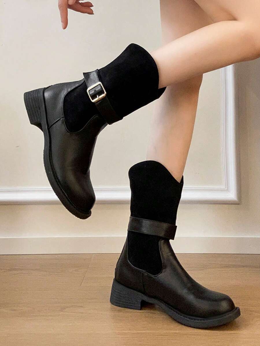 Step into spring and autumn with a cheeky nod to classic British style! These mid-calf platform boots boost your height and confidence while adding a playful edge to any outfit. Perfect for those who love a mix of bold and timeless, they keep your feet cozy and your look on point wherever you roam. Get ready to strut through the seasons with boots as spirited as you are!