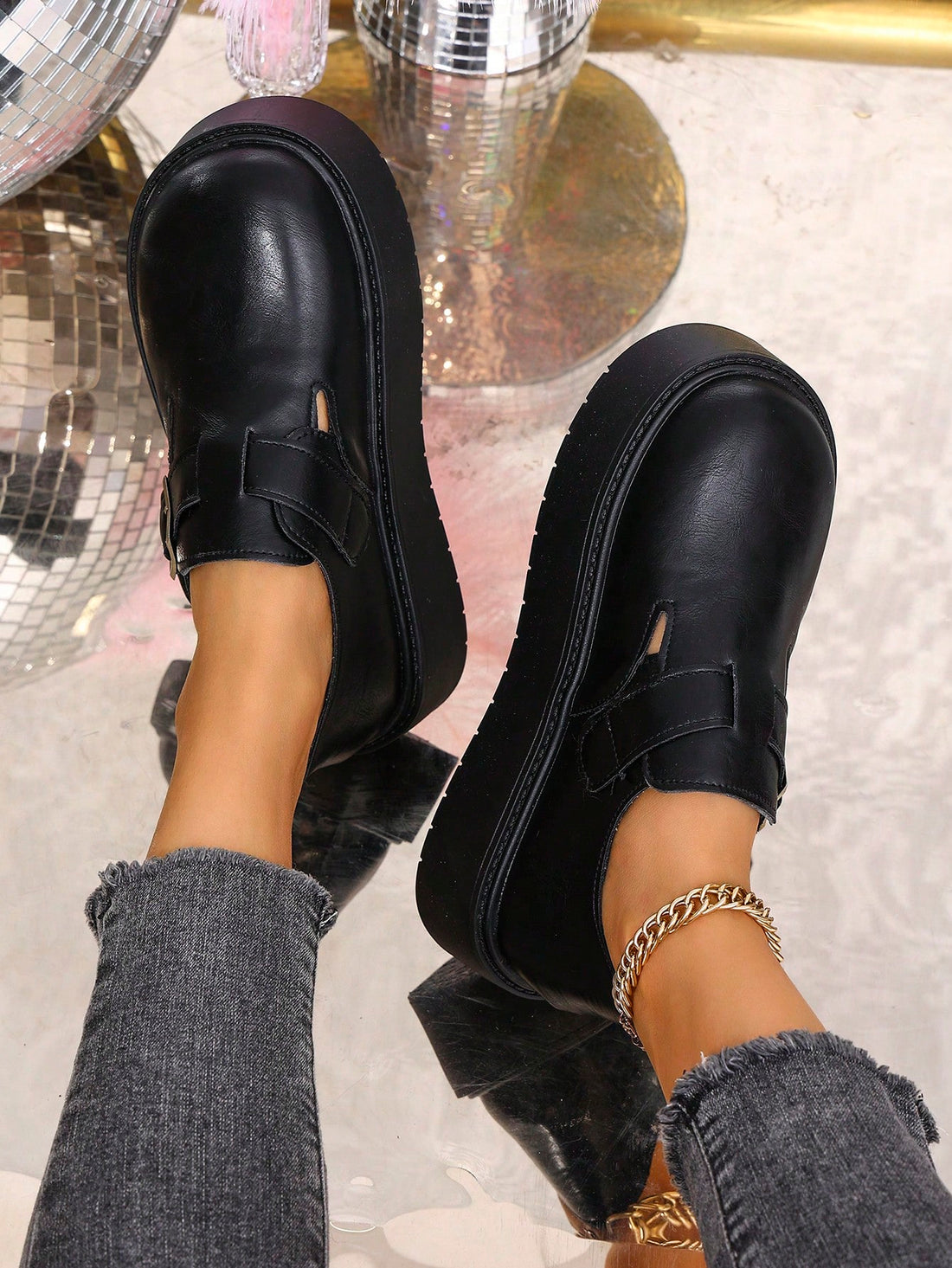 Step up your fashion game with these slip-on platform shoes! Not only do they elevate your style, but they also provide ultimate comfort for all-day wear. Perfect for casual outings, these shoes will be your go-to choice for both fashion and comfort.