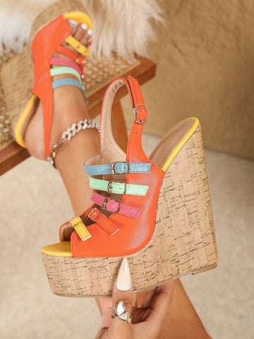 Step up your style with our Buckle Decoration Wood Grain Sandals. These sandals elevate any outfit with their unique wood grain design and fashionable buckle decoration. Perfect for any occasion, these sandals are sure to make a statement and keep you feeling comfortable and stylish all day long.